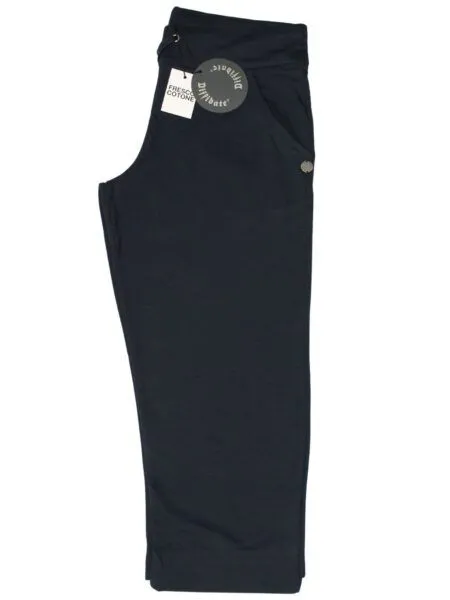 Pinocchietto in fresco cotone con spacchetto - blu