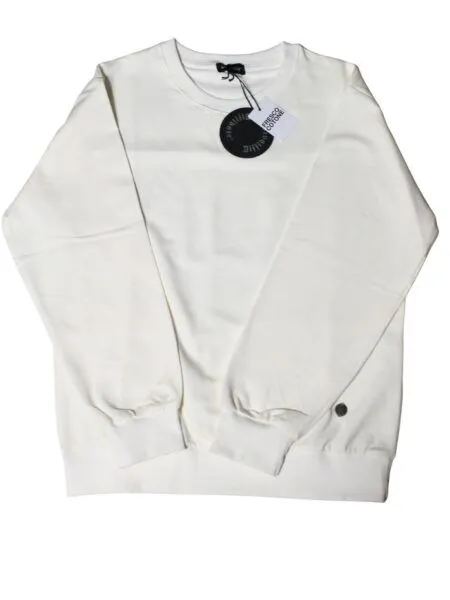 FELPA girocollo in fresco cotone - bianco