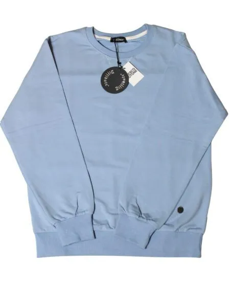 FELPA girocollo in fresco cotone - celeste