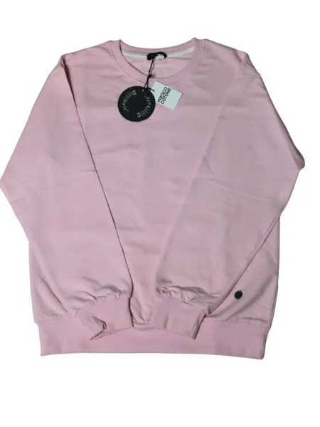 FELPA girocollo in fresco cotone - rosa tenue