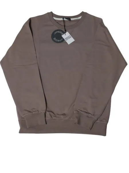 FELPA girocollo in fresco cotone - tortora