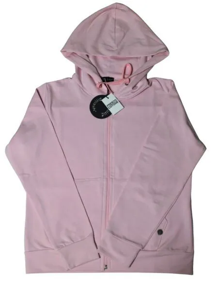 Giubbino in fresco cotone con cappuccio - rosa tenue