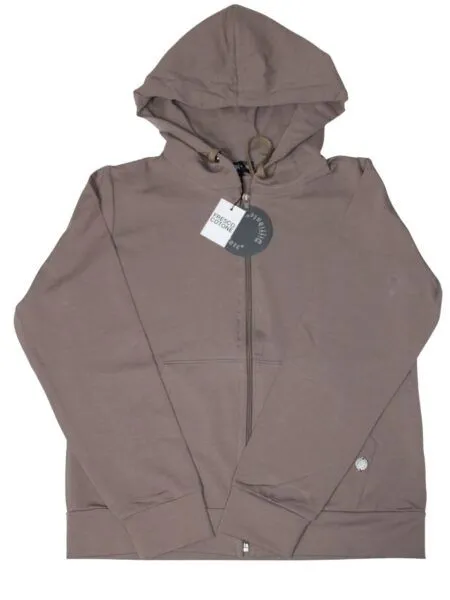 Giubbino in fresco cotone con cappuccio - tortora