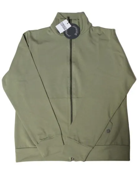 Giubbino in fresco cotone con fascione - verde oliva