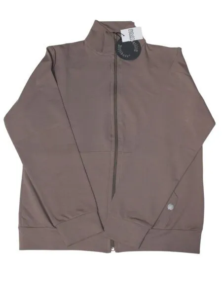 Giubbino in fresco cotone con fascione - tortora