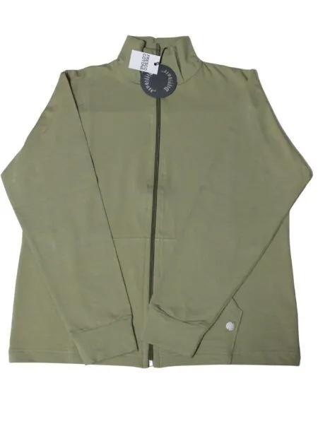 Giubbino in fresco cotone dritto - verde oliva