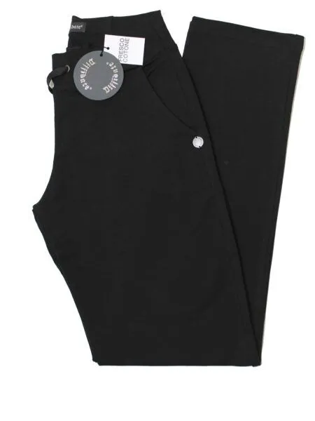 Pantalone in fresco cotone dritto - nero