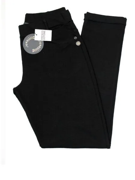 Pantalone in fresco cotone modello jeans - nero