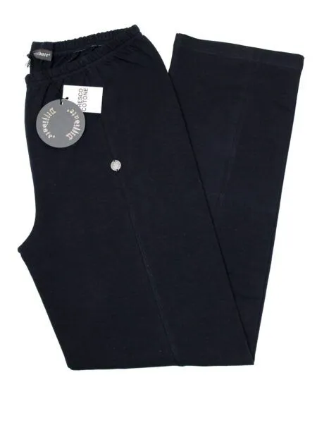 Pantalone in fresco cotone con piega - blu