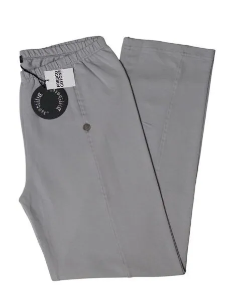 Pantalone in fresco cotone con piega - ghiaccio