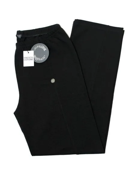 Pantalone in fresco cotone con piega - nero