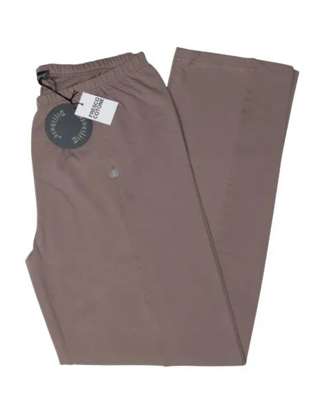Pantalone in fresco cotone con piega - tortora