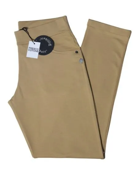 Pantalone in fresco cotone modello jeans - beige