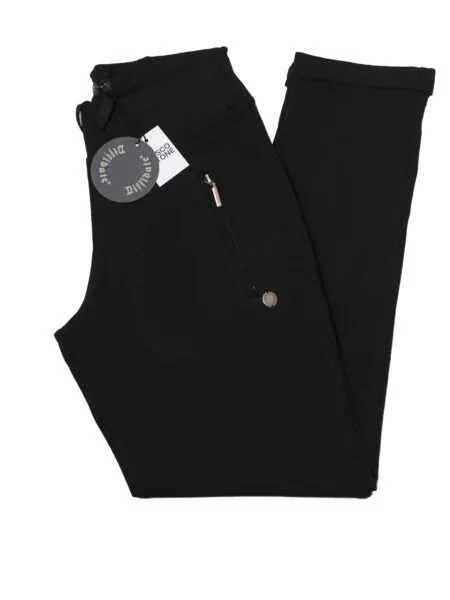 Cotton pants  with zip pockets -  black