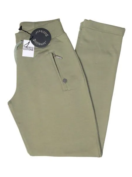 Cotton pants  with zip pockets - green