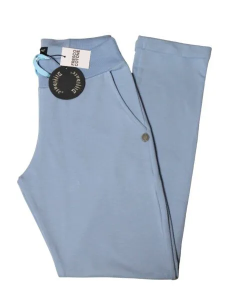 Pantalone in fresco cotone - celeste