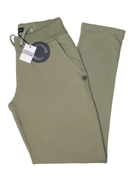 Pantalone in fresco cotone - verde oliva