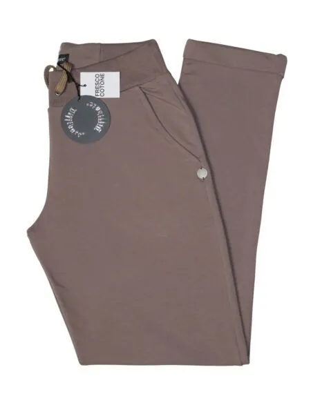 Pantalone in fresco cotone - tortora