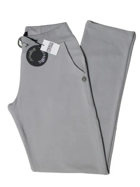 Pantalone in fresco cotone dritto - ghiaccio