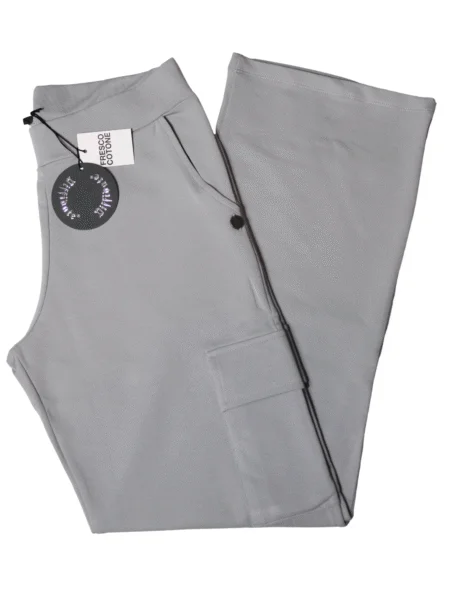 Pantapalazzo cargo in fresco cotone - ghiaccio