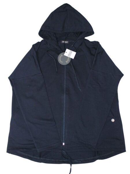 Giubbino con cappuccio in fresco cotone OVER - blu