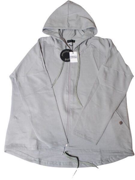 Giubbino con cappuccio in fresco cotone OVER - ghiaccio