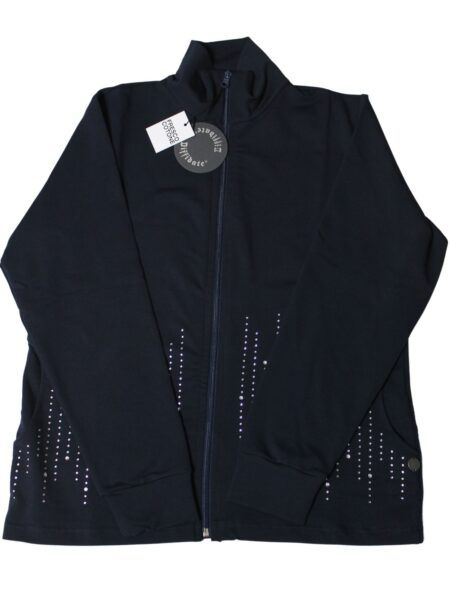 Giubbino in fresco cotone  con strass - blu