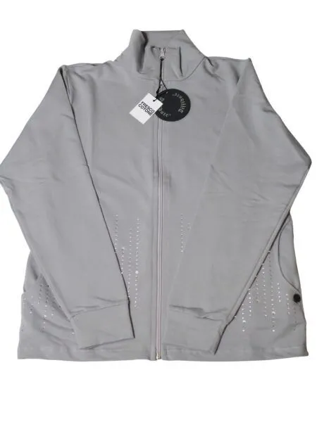 Giubbino in fresco cotone  con strass - ghiaccio