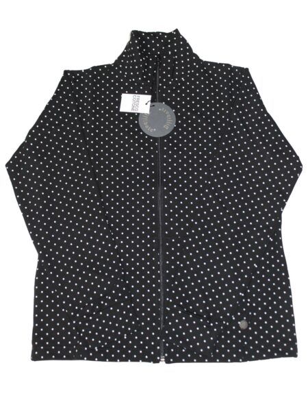 Giubbino in fresco cotone  a pois - nero