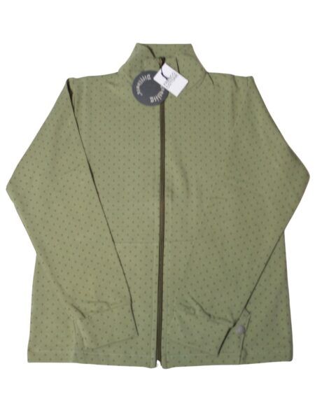Giubbino in fresco cotone  a pois - verde oliva