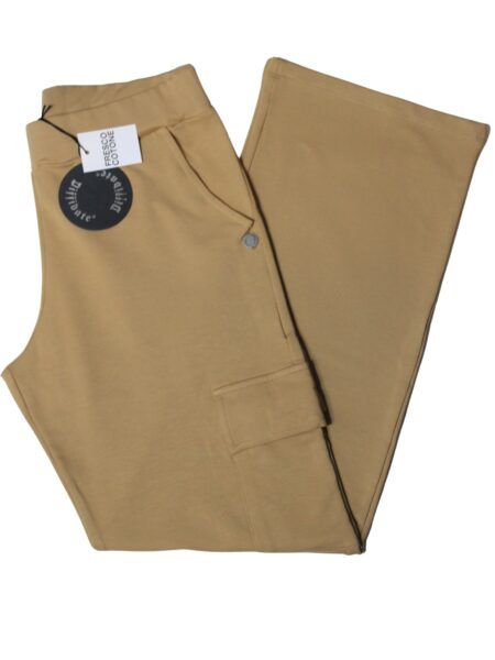 Pantapalazzo cargo in fresco cotone - beige