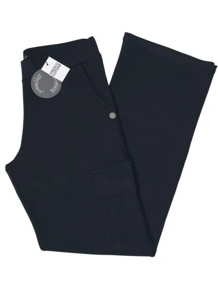 Pantapalazzo cargo in fresco cotone - blu