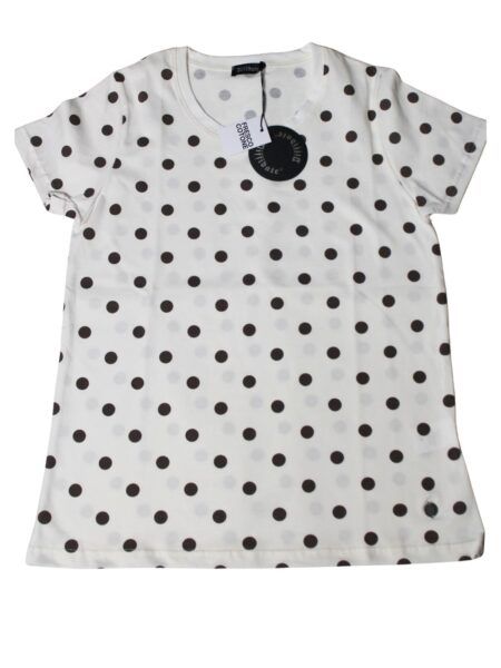 T-shirt a pois - tortora