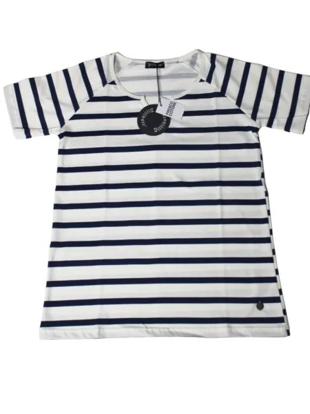 T-shirt a righe - blu