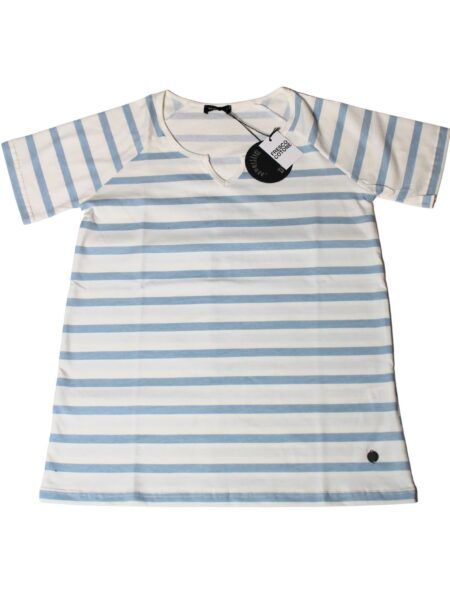 T-shirt a righe - celeste