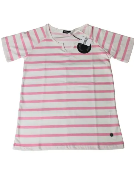 T-shirt a righe - rosa