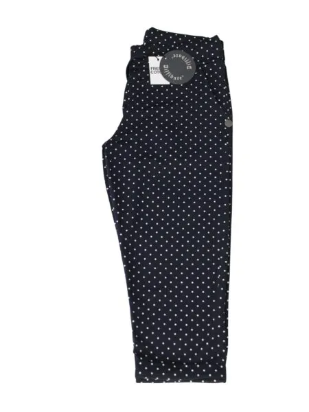 Pinocchietto in fresco cotone a pois - blu