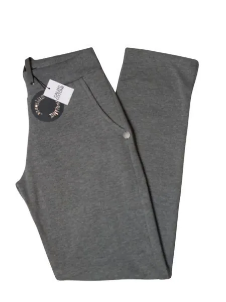 Pantalone in caldo cotone dritto - grigio melange