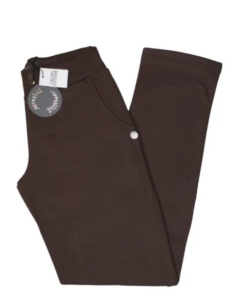 Pantalone in caldo cotone dritto - marrone