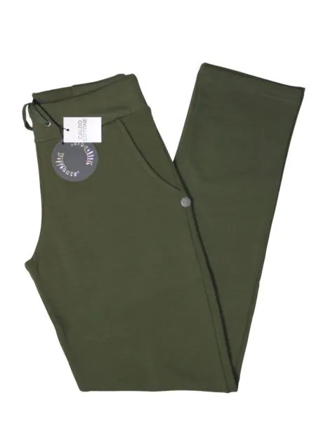 Pantalone in caldo cotone dritto - verde bosco