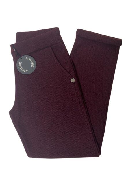 Pantalone in caldissimo cotone 859-25 spigato - bordeaux