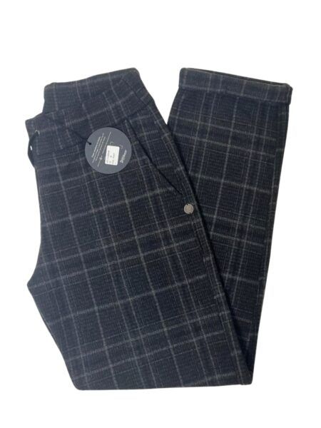 Pantalone in caldissimo cotone 859-29 stampa a quadri - antracite