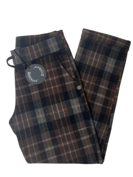 Pantalone in caldissimo cotone 859-36 scozzese - marrone