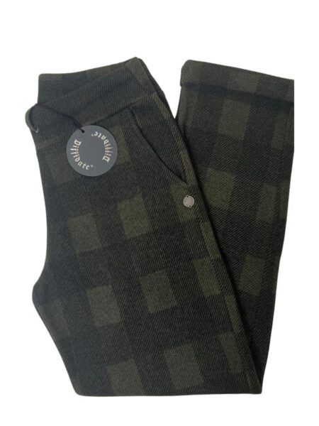 Pantalone in caldissimo cotone 859-84 stampa scacchi - verde