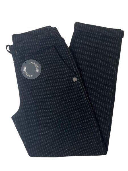 Pantalone in caldissimo cotone 859-38 gessato - nero